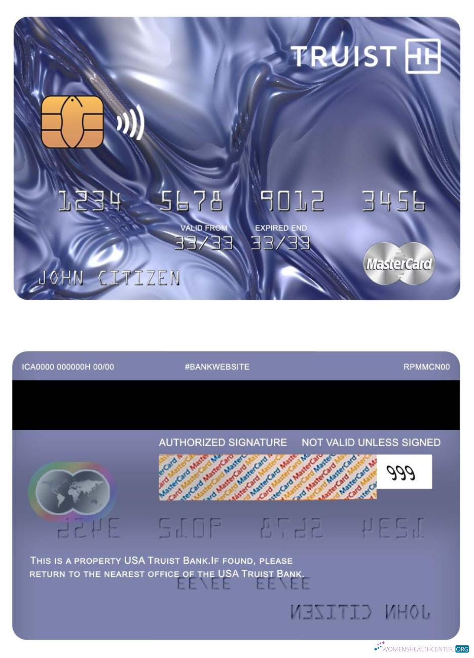 Download USA Truist Bank mastercard Photoshop template